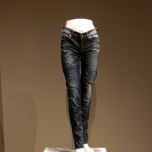 John Galliano Skinny Acid Wash Blue